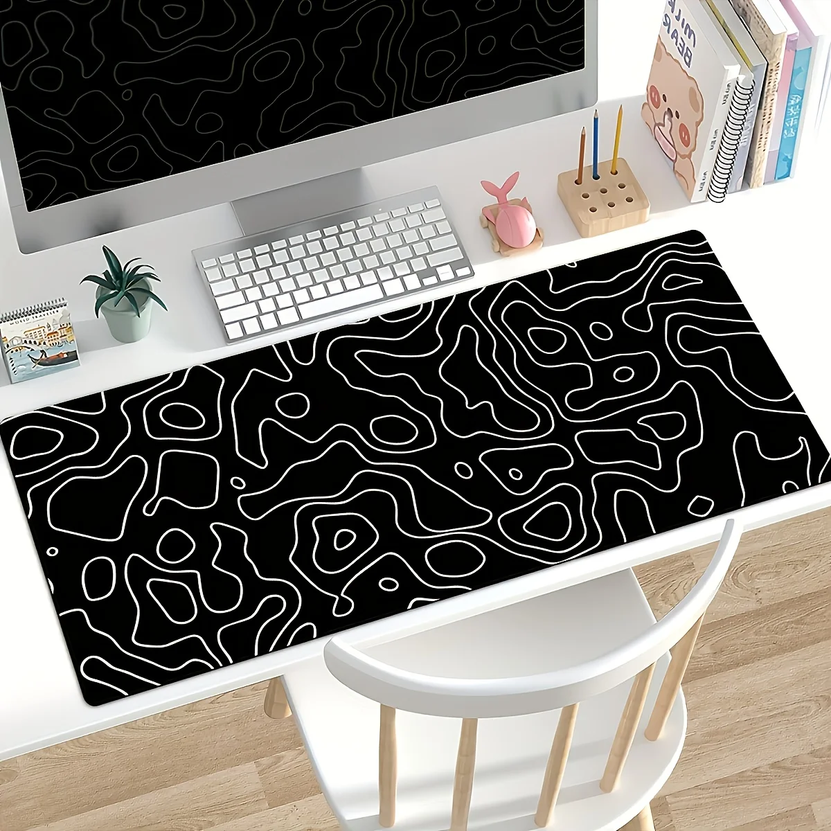 

Neon Terrain Outline Gaming Mouse Pad Extra Wide Non-slip Mat for PC Keyboard Workspace