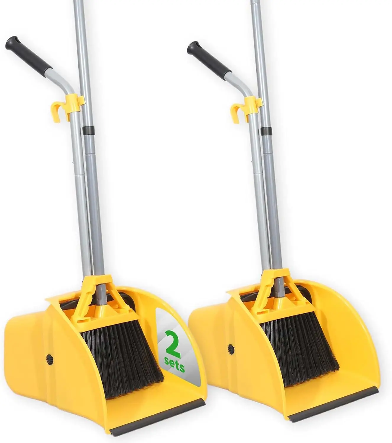 Commercial Broom and Dustpan Set Debris Dustpan with Handle,Jumbo Debris Pan, Trash Collection for Industrial/Professional Clean