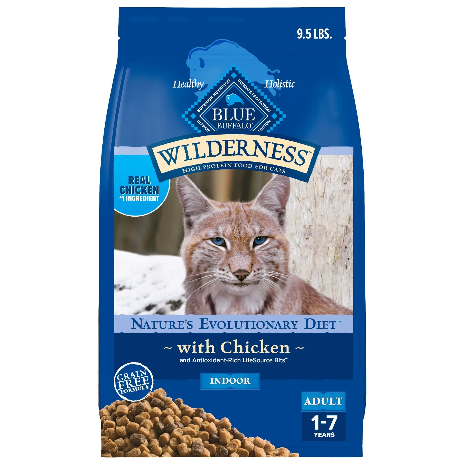 Wilderness Natural High-Protein Grain-Free Dry Cat Food with Chicken Recipe in 9.5-lb Bag