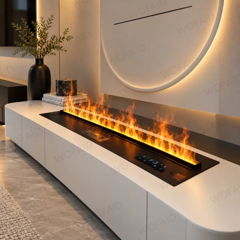 WOFAID Modern Smart 3D Water Vapor Electric Fireplace APP Control Atomized Mist Flame for Living Room Media Wall Home Decor
