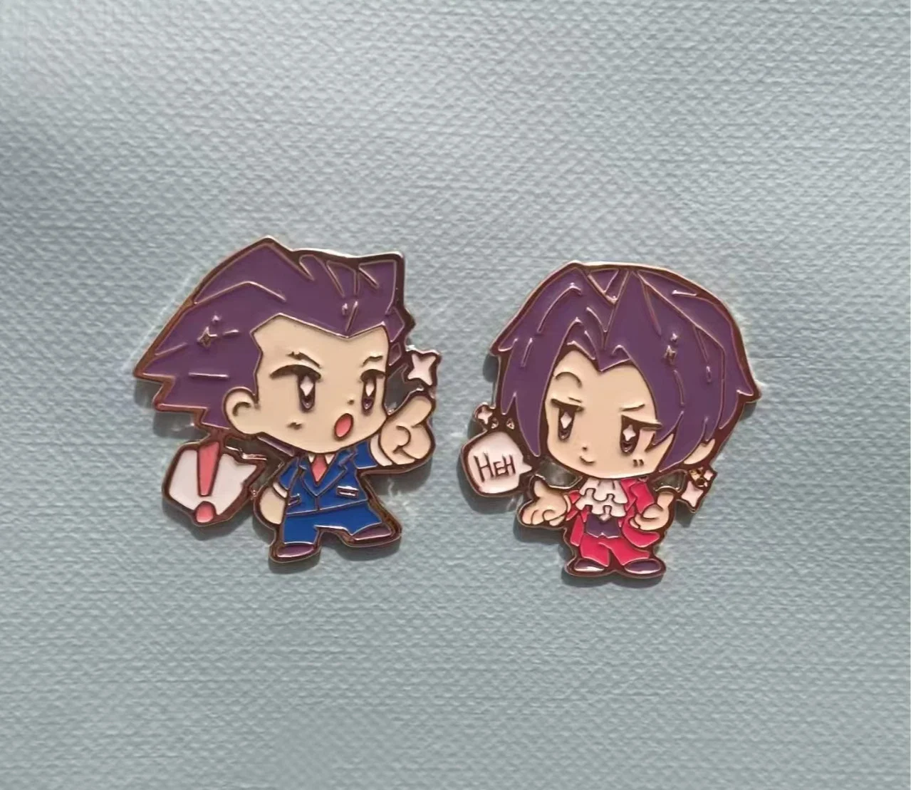 Ace Attorney Enamel Pins | Phoenix Wright and Miles Edgeworth