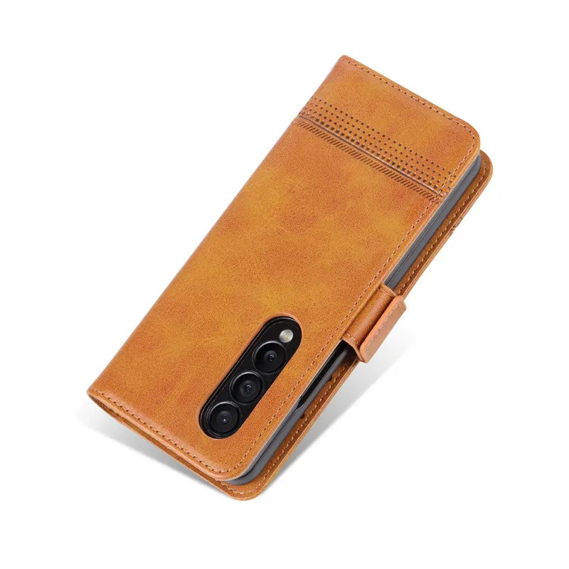 EUCAGR Luxury PU Leather Wallet Phone Case For Samsung Galaxy Z Fold 3 4 5 Cord Slot Holder Cover For Samsung Galaxy Z Fold5