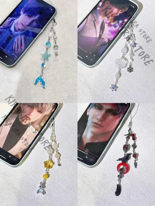 

Love and Deepspace Rafayel Zayne Anime Beaded Phone Chain Bag Hanging Coloured Glaze Xavier Sylus Caleb Accessories Gifts