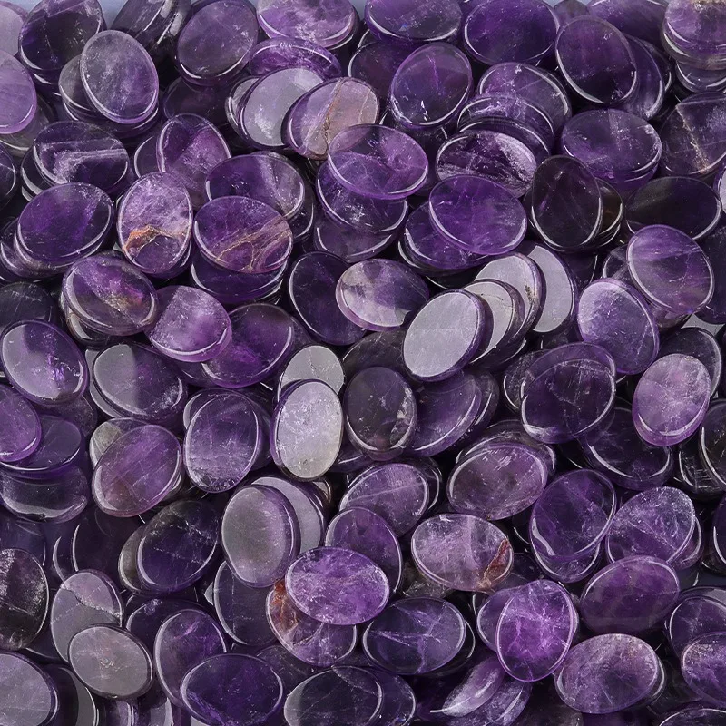 

20 шт./лот натуральный аметист двойной плоский овальный кабошон для изготовления ювелирных изделий свободный камень для изготовления аксессуаров для подвесок оптовая продажа