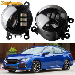 2 X LED Lens Fog Light 30W Car Driver + Passenger Fog Lamp H11 For Honda Civic Hatchback 2017 2018 2019 2020 (Including Type R)