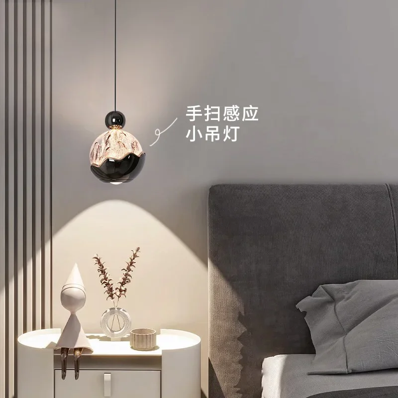 Snow Mountain Bedroom Bedside Chandelier Advanced Sense Light Luxury Hand Sweep Lift Master Bedroom Entrance Decorative