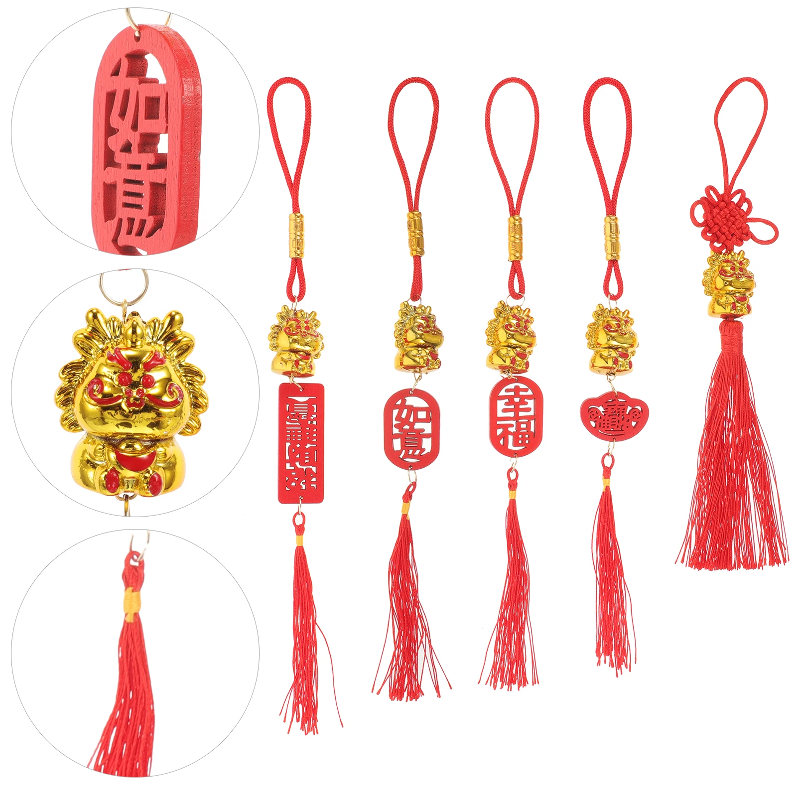 

5 Pcs Bonsai of Tree Chinese Spring Festival Ornament Hanging Pendants New Year Decoration Lucky