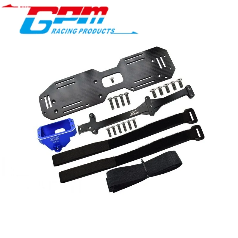 GPM GSLE0126A ALUMINIUM 7075-T6 SERVO MOUNT AND CARBON FIRBRE BATTERY COMPARTMENT FOR TRAXXAS 1/8 SLEDGE RC Upgrade
