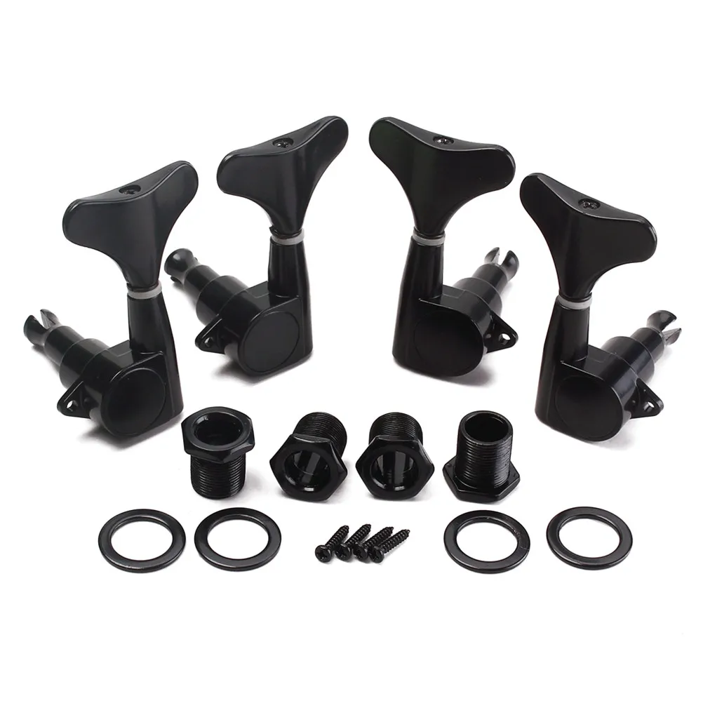 4Pcs Sealed Bass Tuning Pegs Machine Heads 2 Left 2 Right for Acoustic Electric 4 String Bass Includes Ferrules Bushings Screws