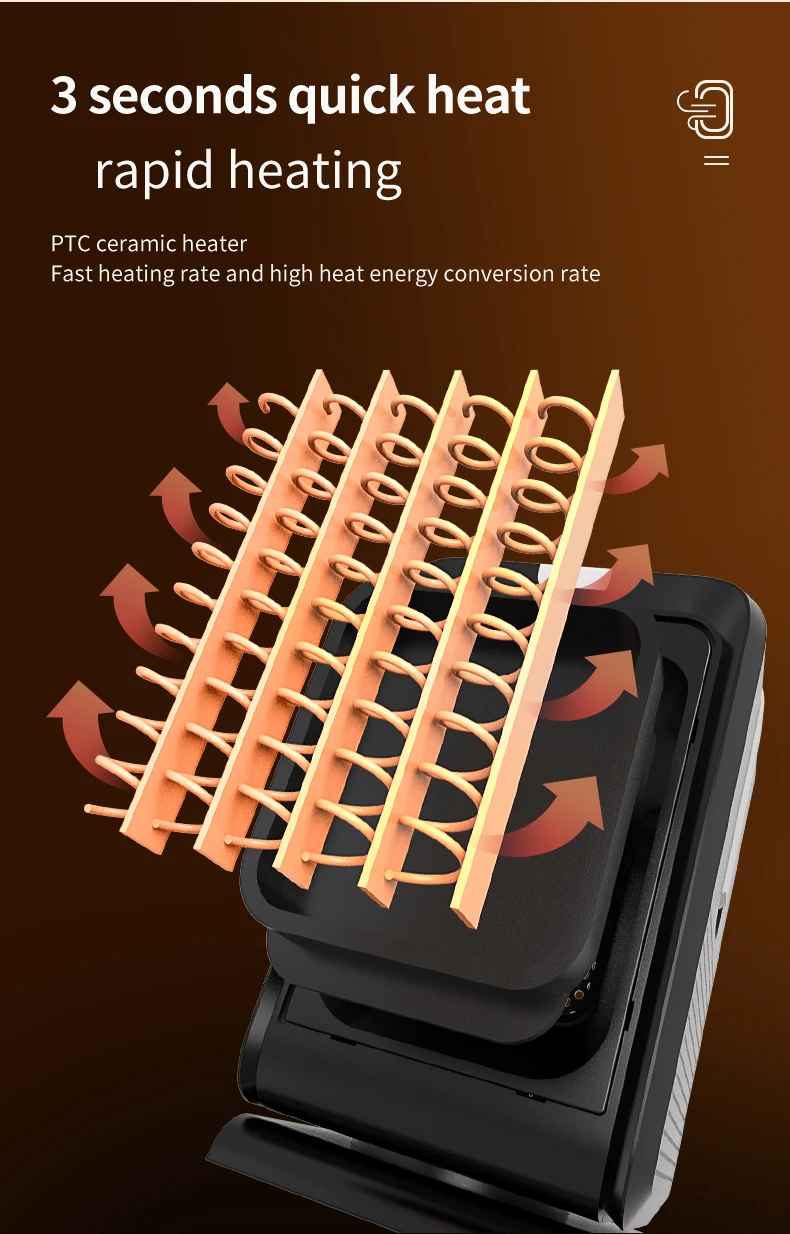 Raumheizung mit Fernbedienung, 1000W schnell erhitzende elektrische Keramik, Überhitzung und Kipp schutz, 90 ° oszillierende Heizung
