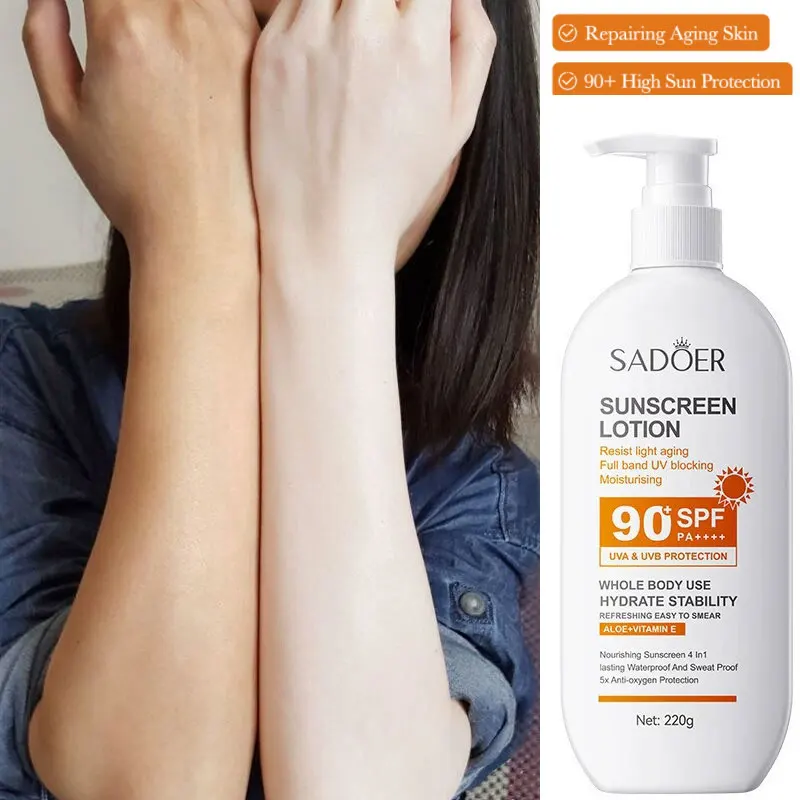 

220ml SPF90+Sunscreen UV Protection Whitening Sunscreen Moisturizing Whitening Face and Body Sunscreen Skin Care Anti-Aging