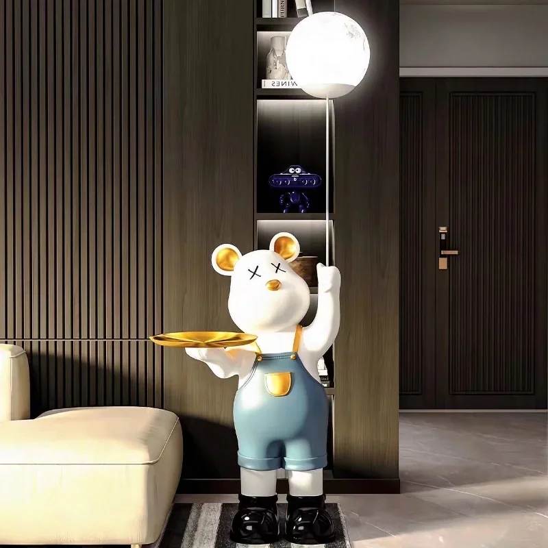 Imagem -04 - Jqm Large Strap Bear Sala Ornamentos Quarto das Crianças Quarto tv Cabinet Decoração High-end Can Light up