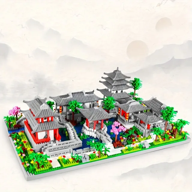 Suzhou Garden puzzle z mikrocząstkami typu klocki do budowy w stylu etnicznym zabawka z klocków