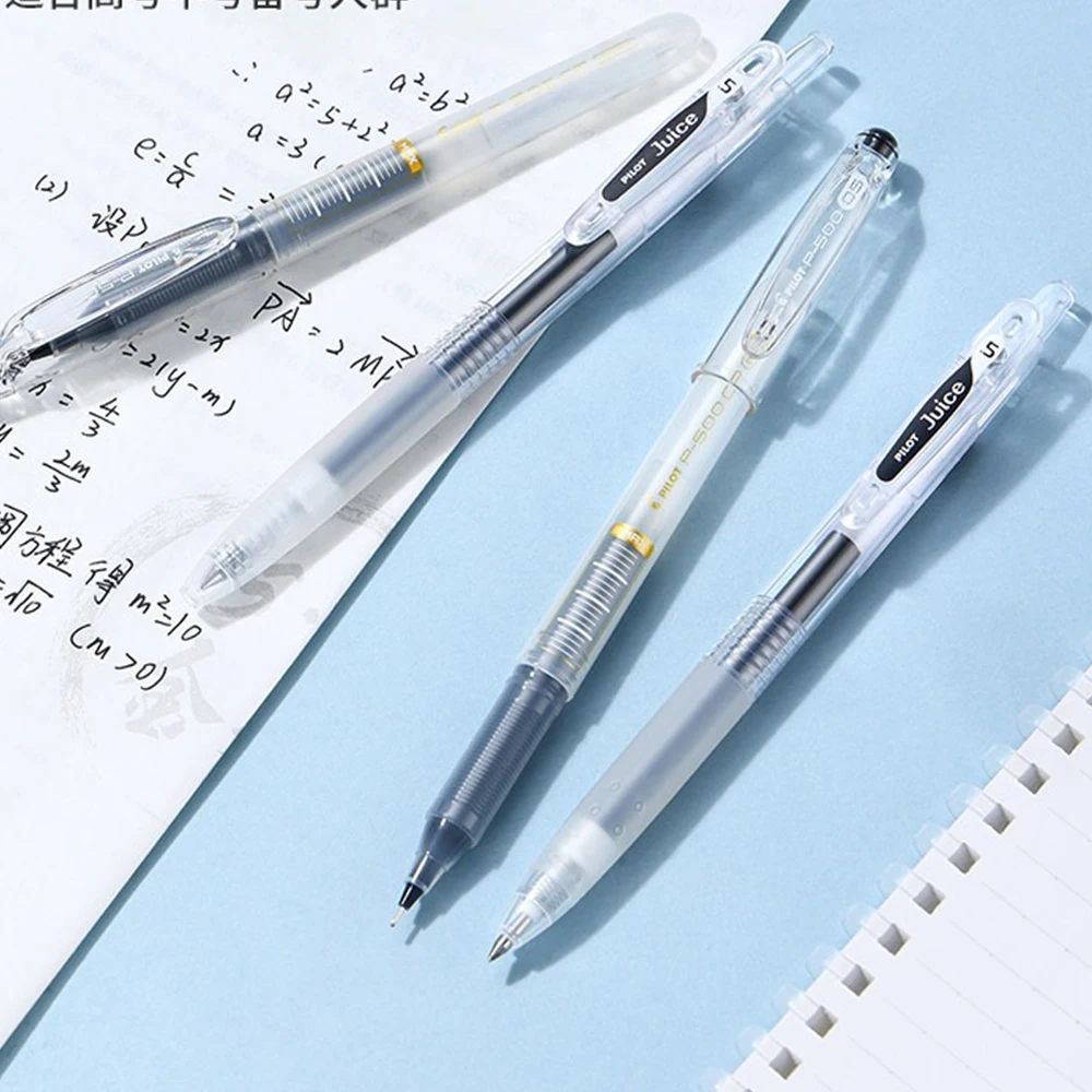 Japan Gel Pens Pilot P500CP&Juice Transparent Holder 0.5mm Black Writing Signature Examination Graffiti School Supplies