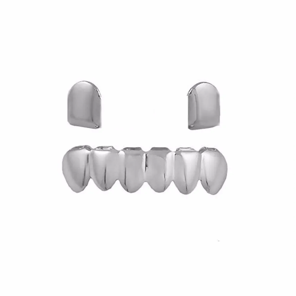 Gold Plated HipHop Tooth Grillz Cap Top Bottom Dental Grill Teeth Caps Halloween Cosplay