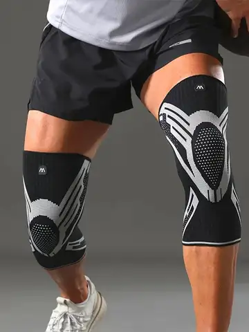 1 Pcs Compression Knee Support Sleeve Elastic Breathable Knee Pads Brace Springs Gym Sports Protector Basketball Volleyball Run