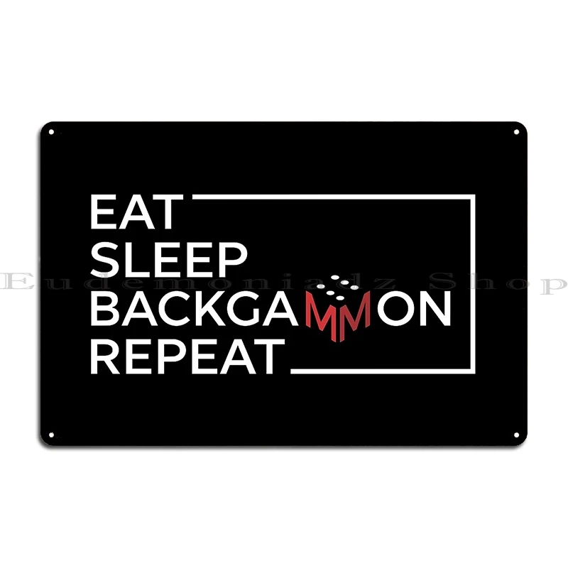 أكل النوم لعبة الطاولة تكرار مضحك Boardgame لاعب النعيم لوحة معدنية ملصق سينما خمر حانة تصميم تين تسجيل ملصق