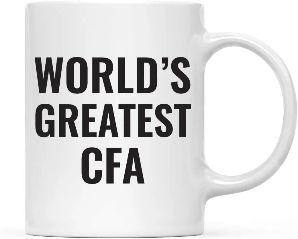 

Andaz Press 11oz. Coffee Mug Gift for Men or Women, World's Greatest CFA Certified Financial Analyst Mug, 1-Pack, Drinking C