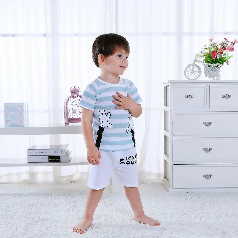 Summer Trendy Boys Girls Clothes Cute Cotton Lion Print Kids Short Sleeve T-shirt Tops+ Shorts Casual Loose 2PCS Sets Sport Suit