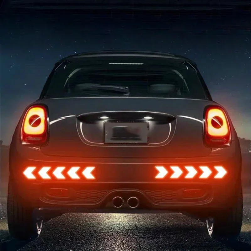 GEFENSI 10 PCS Car Sticker Reflective Arrow Sign Tape Warning Safety Sticker For Car Bumper Trunk Reflector Hazard Tape Car Styl