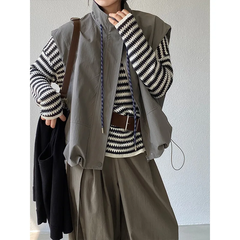 

Vests Waistcoats Thin Womens Crop Tops For Woman Spring Cotton-Padded Buttoned Seamless Layering Waistcoat Simple Trendy