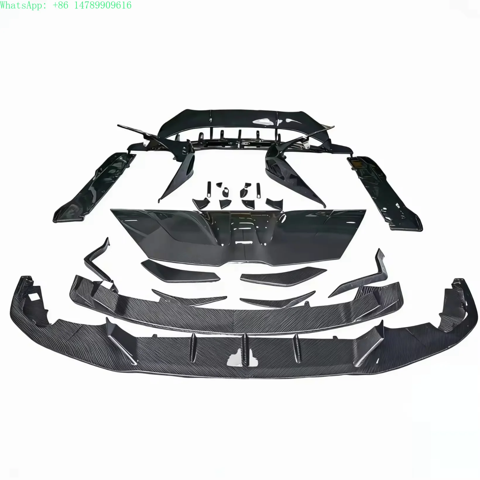 For  Huracan EVO RWD Upgrade PK Style Dry Carbon Fiber Side Skirt Spoiler Diffuser of Front Shovel Cover