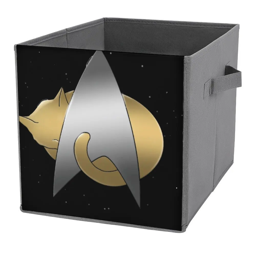 Storage Bins Star Trek Next Generation Chrome Cat Starfleet Log Multifunctional Graphic Folding Storage Box And Great to The Tou