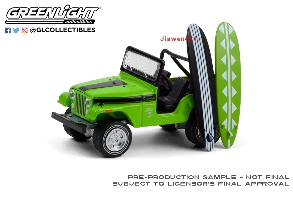 

GreenLight 1:64 1971 Jeep CJ-5 Rebel II доска для серфинга высокая имитация сплава модель автомобиля Коллекционная игрушка в подарок сувенирный дисплей орнамент