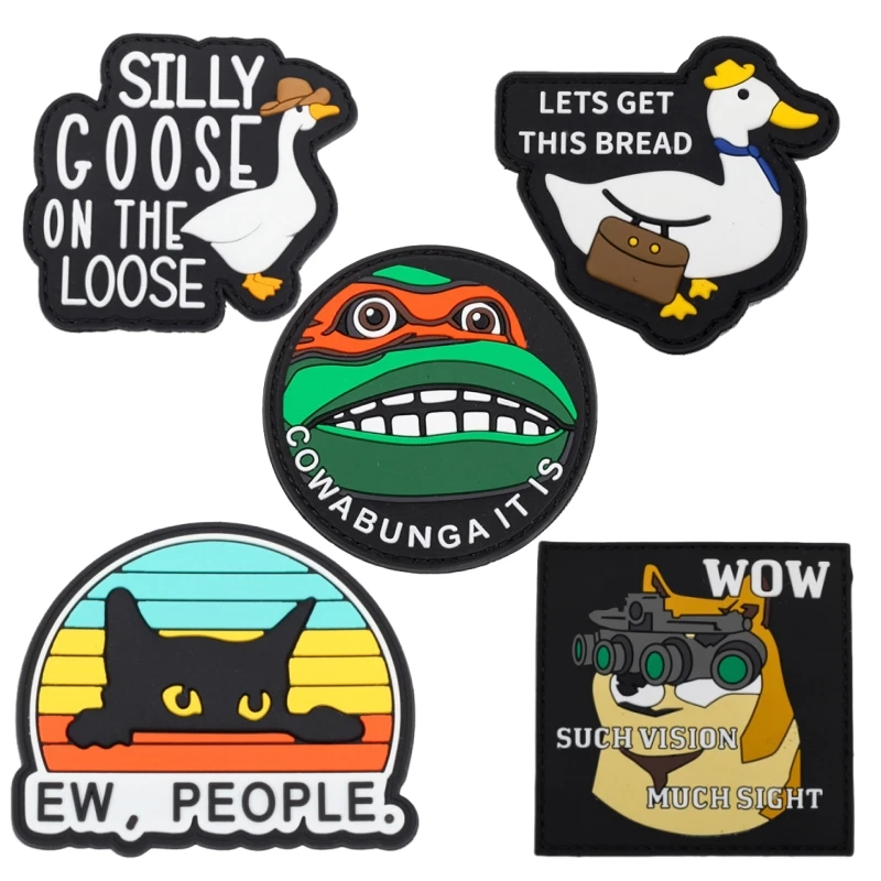 

LETS GET THIS BEEAD Goose Tactical Morale Badge EW,PEOPLE.cat PVC Hook and Loop Patches Military Army Armband Backpack Sticker