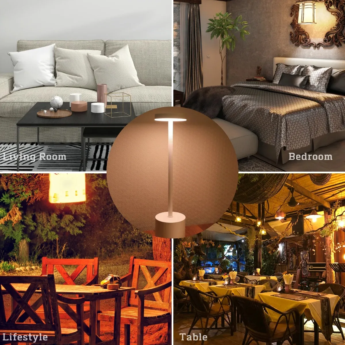 Metal Table Lamp Night Light Stepless Dimming  USB Rechargeable Touch Decoration Desk Lamp Bedside Lamp Hotel Bar image 6