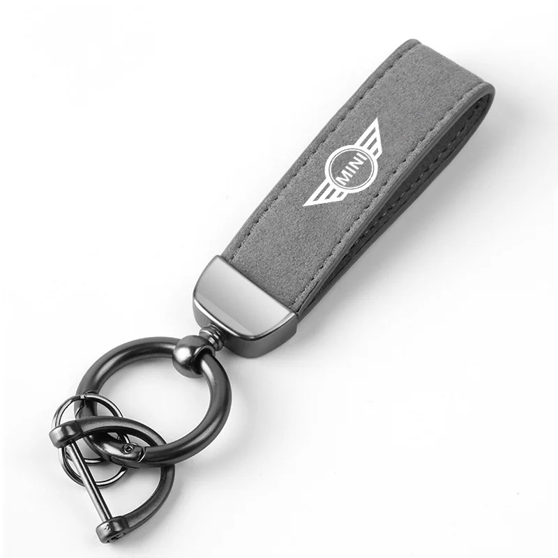 Suede Leather Car Styling Keychain Charm Pendant Metal Keyring For Mini Cooper One JCW F54 F55 F56 F57 F60 R50 R52 R53 R55 R5