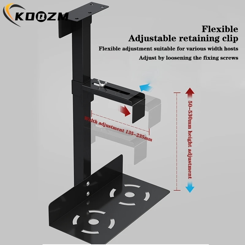 Ajustável Computador Mainframe Hanger, PC Case Suporte, Sob Mesa, Parede Lateral, CPU Stand Lift, Anfitrião Caixa Bracket Rack, Universal