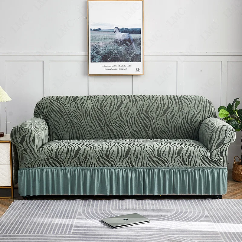 1 Piece Stretch Sofa Cover Jacquard Non-slip Full Cover Dust Cover Bedroom Living Room Home Decoration 2/3/4 People
