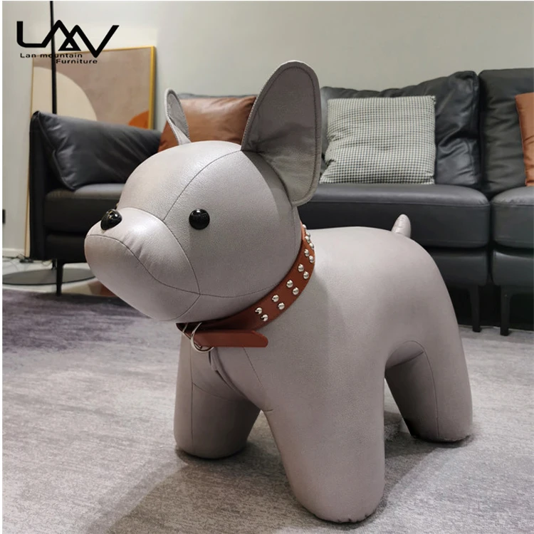 Children Animal Dog Stool Kids Cartoon Leather Living Room Stool & Ottoman Furniture