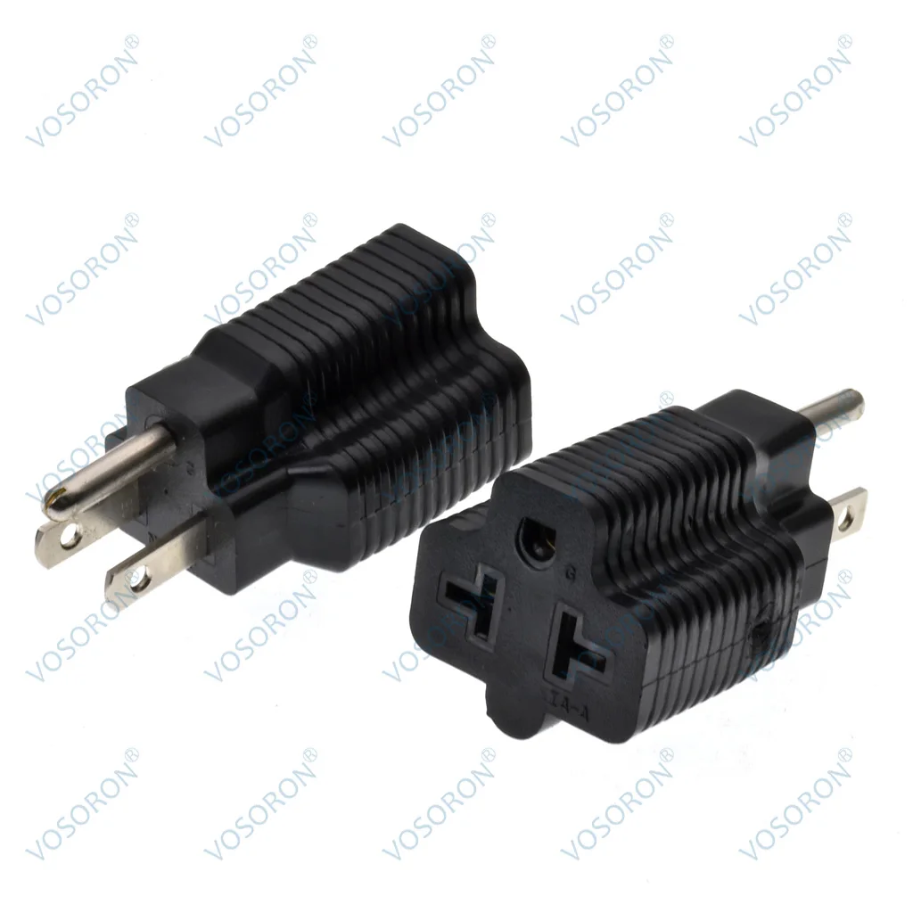 15 Amp Household AC Plug to 20 Amp T Blade Adapter,5-15P to 5-20R,5-15P to 6-15R,5-15P to 6-20R, 15A 125V to 20A 250V Adapter