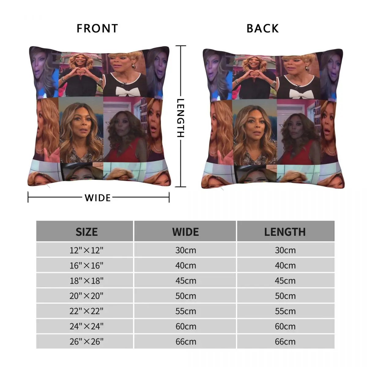 Wendy Williams Dula Peep Meme Square Pillowcase Polyester Linen Velvet Pattern Zip Decor Pillow Case Car Cushion Cover