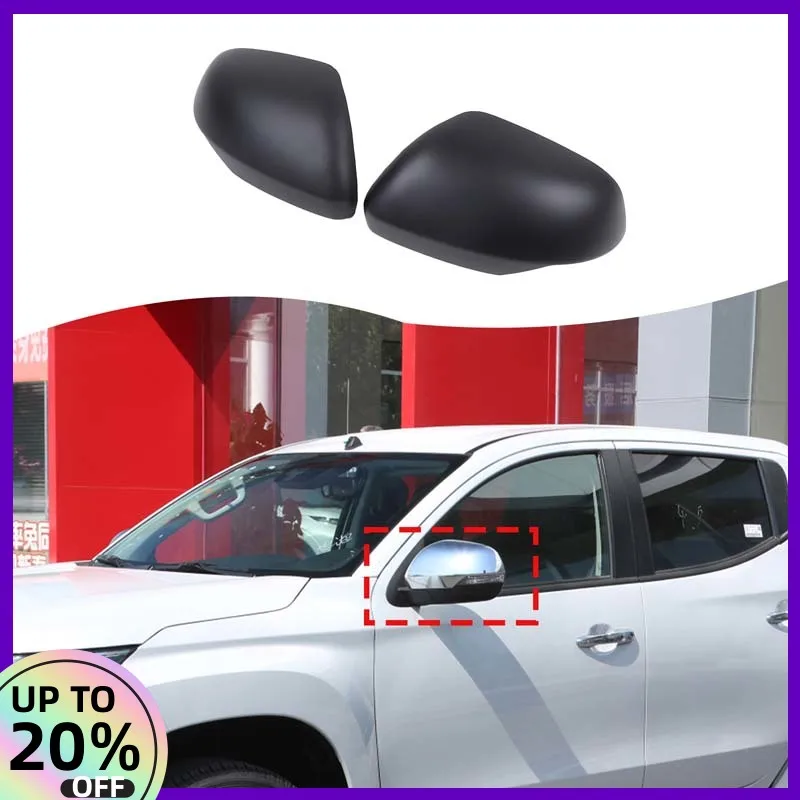 

For 2019-2023 Mitsubishi L200 TritonI car exterior rearview mirror cover ABS matte black exterior accessories 2-piece set