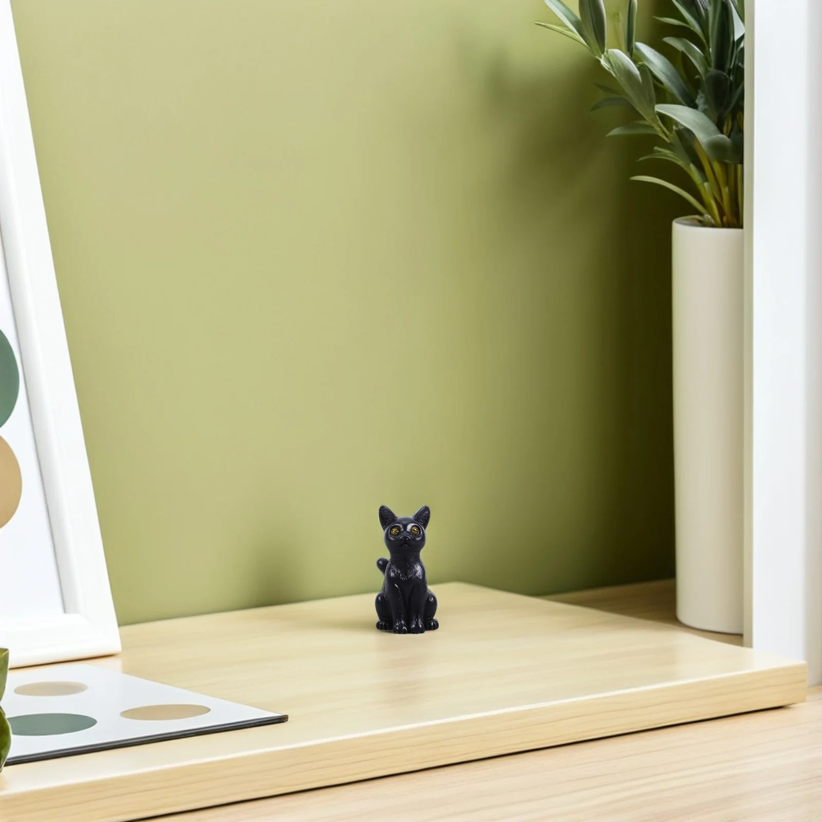 

16Pcs Mini Black Cat Resin Figurines Halloween Spooky Garden Bonsai Dollhouse Fairy Micro Landscape Decoration