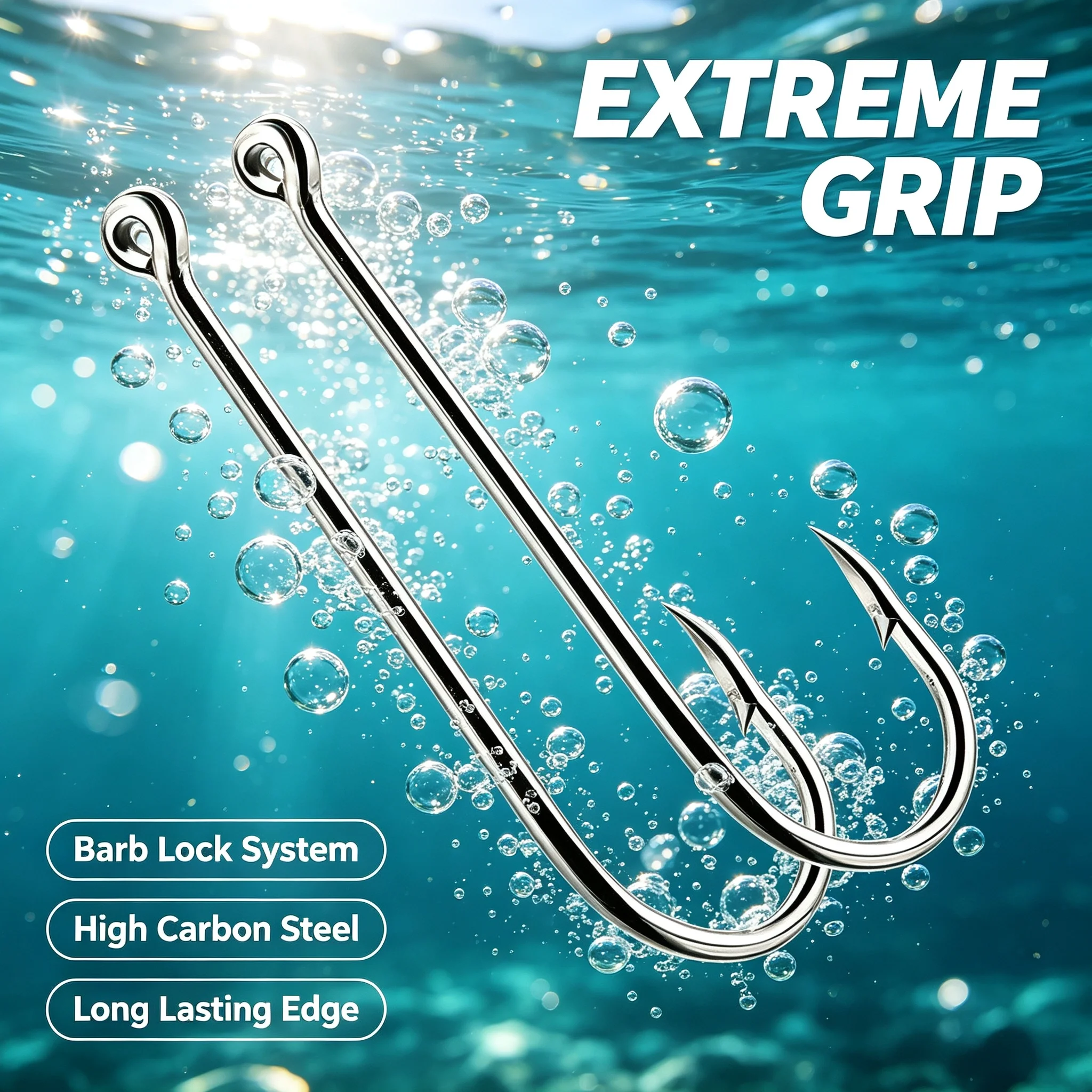 50 PCS Stainless Steel Aberdeen Fishing Hooks Long Shank Barbed Sharp Rust-Proof Multiple Sizes - Piercing Tip for Catching