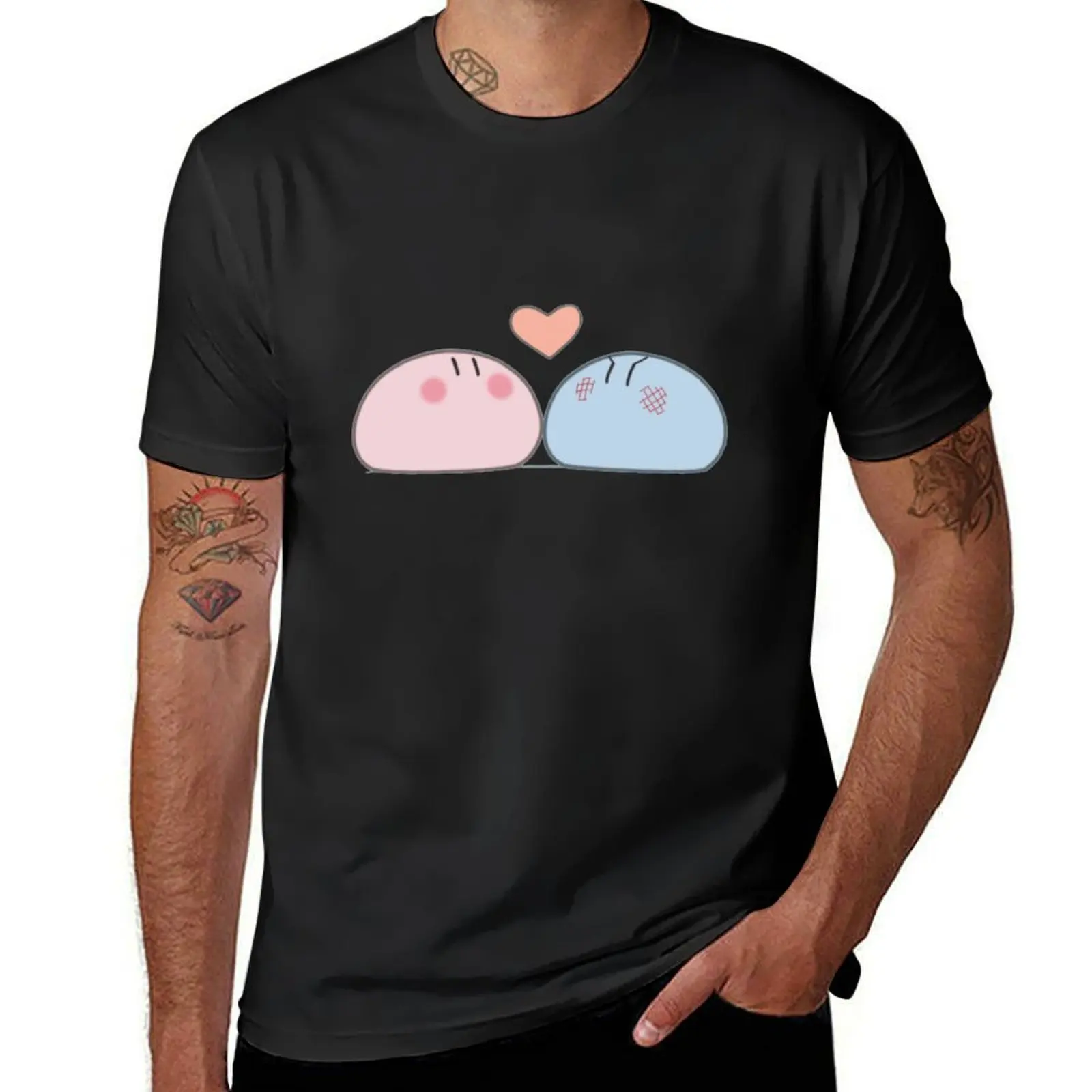 Dango daikazoku clannad after story T-Shirt korean fashion blacks Short sleeve tee men