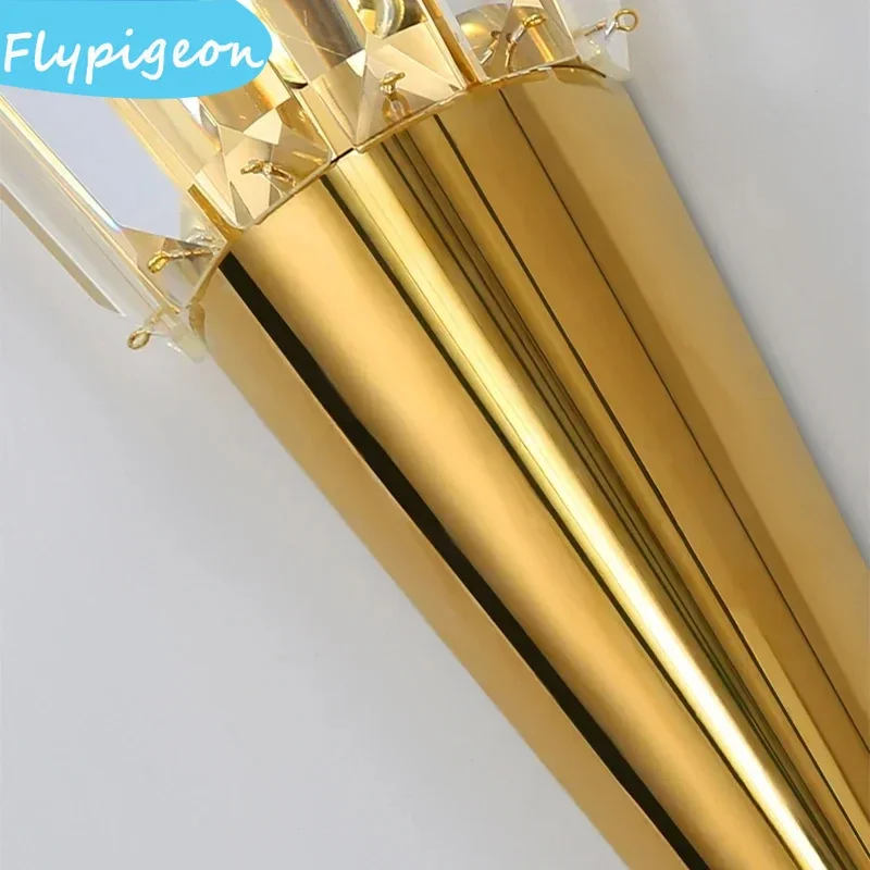 Nordic Modern Crystal Conical LED Wall Lamp Creative Art Reading Light for Bedroom Study Indoor Lighting Decor Wall Lights