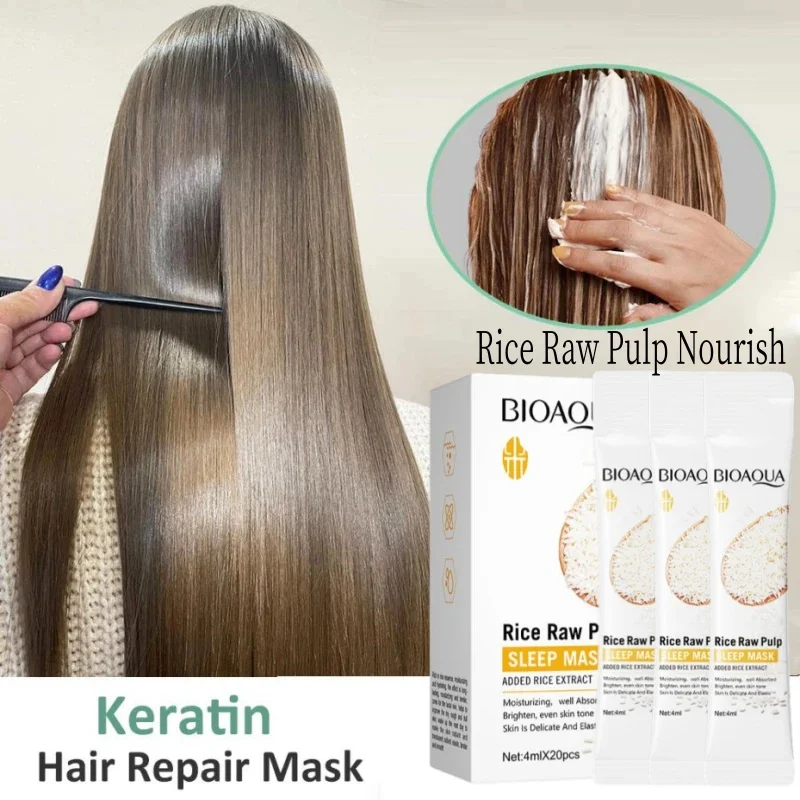 

Magical Keratin Hair Mask 5 Seconds Repair Damaged Frizzy Hair Soft Smooth Shiny Rice Nutrition Moisturizing Nourish Hair Care