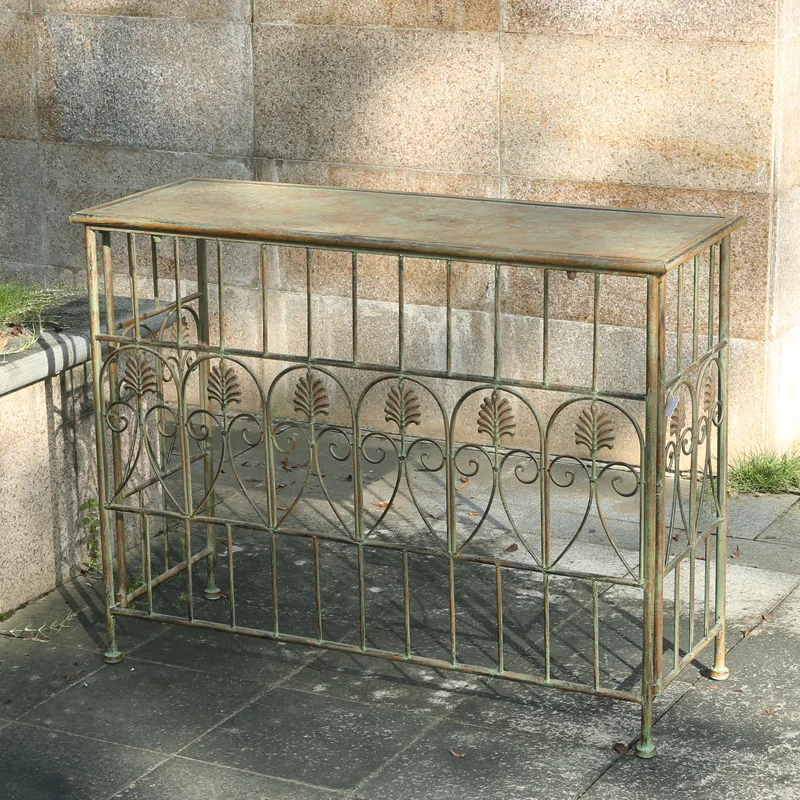 Vintage wrought iron flower garden table balcony courtyard storage flower stand terrace
