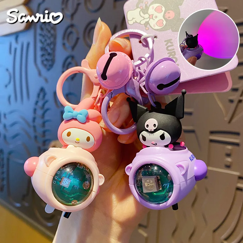 Sanrio accessories Kuromi Melody Pacha dog spaceship sunset light keychain big-eared dog atmosphere light backpack key chain