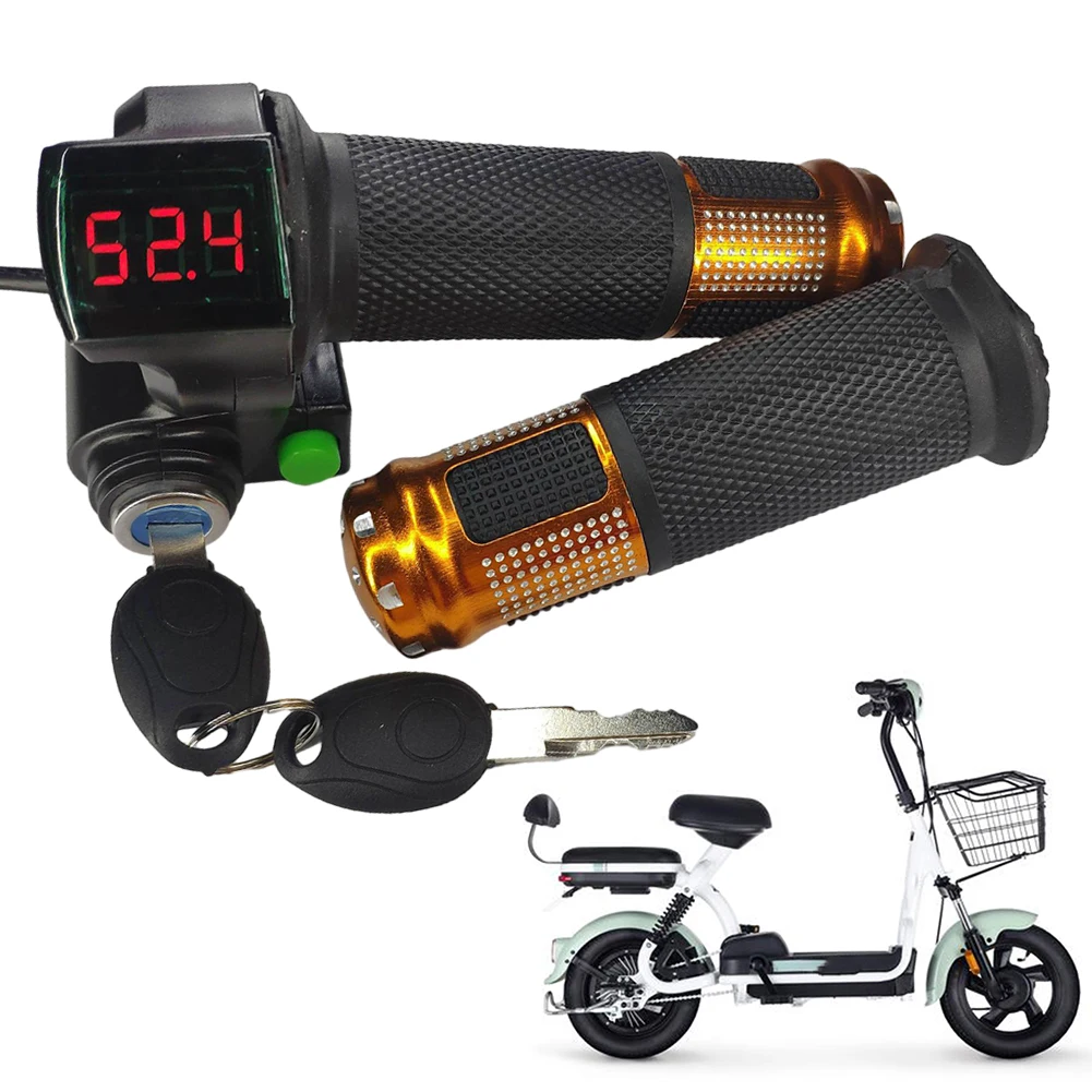 E-Bike Throttle Grip Ebike Handlebar Intuitive And Convenient Red LED Throttle Grip TwistThrottle Grips Brand New