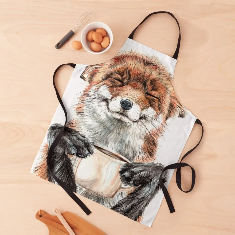 

Morning Fox - cute coffee animal Apron men waiter Apron