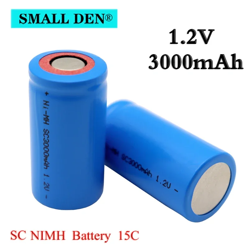 

10PCS SC 1.2V 3000mAh 21410 Ni-MH Battery 15C Discharge, Used for Vacuum Cleaner Sweeper, Electric Drill, UAV Power Tool Battery