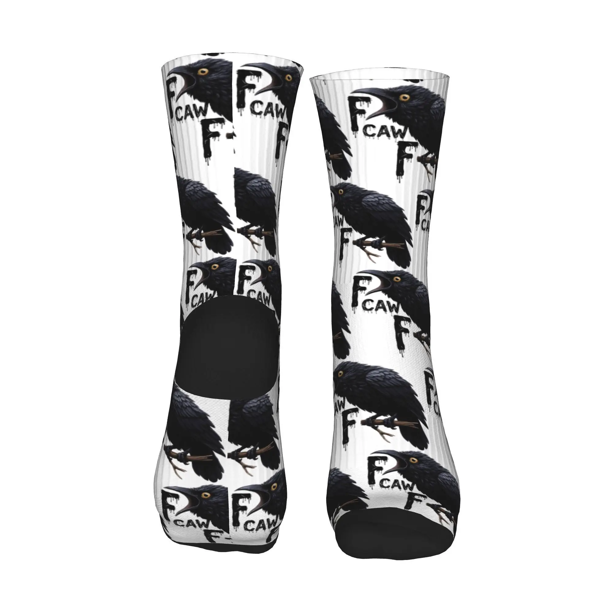 مضحك الأسود الطيور F Caw F جوارب زوجين الجوارب مريحة جوارب بأشكال مضحكة الخريف تسلق مكافحة العرق تصميم الجوارب هدية
