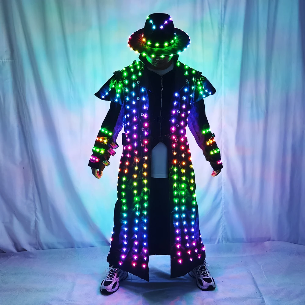 LEDロボットのコスプレ衣装,ステージジャケット,ダンサーのスーツ,コスプレの衣装,ナイトクラブパーティー用のレーザー,男性のダンス