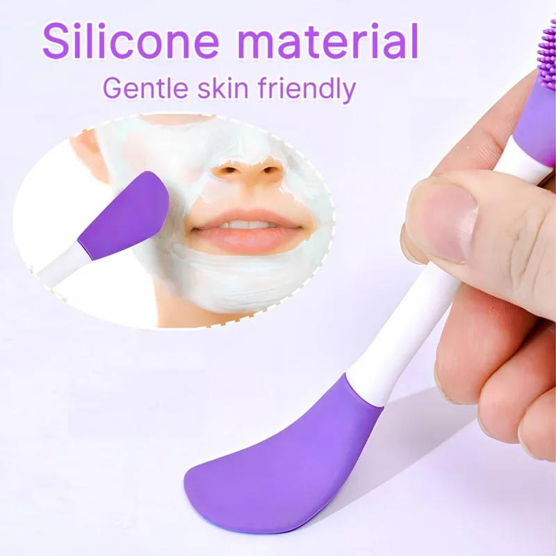 Urso silicone cabeça dupla máscara facial escova facial esfolar remoção de cravo limpador escova lama filme escova facial ferramenta cuidados com a pele
